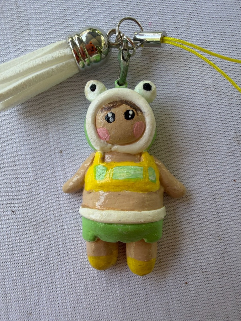 Cute Frog Doll Keychain Charm - Yellow & Green